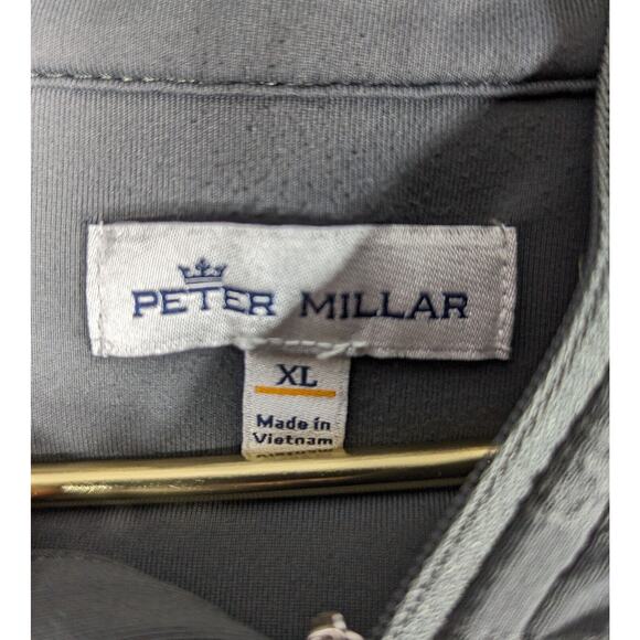 Peter Millar Pullover Mens Size XL 1/4 Zip Performance Shirt Grey Long Sleeve - Picture 3 of 6